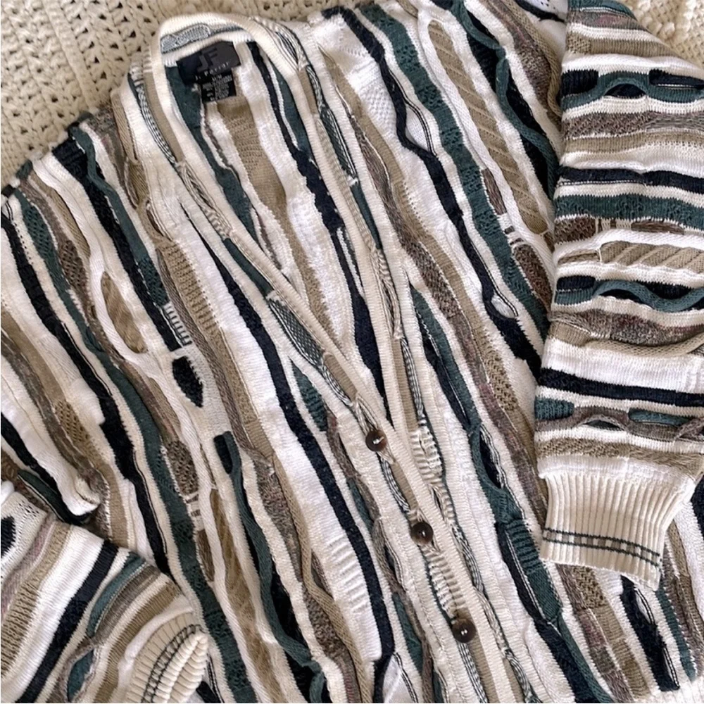 Vintage J Ferrar Coogi Style 3D Texture Sweater
Cardigan M Earthy Neutrals - Picture 2 of 3